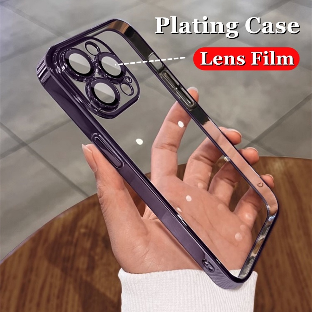 ส่งจากไท เคสแข็งPCคุณภาพสูง for iPhone 11 12 13 14 Pro Max 7 8 Plus XS Max X XS SE 2020 13 Pro Max case เมมเบรนเลนส์