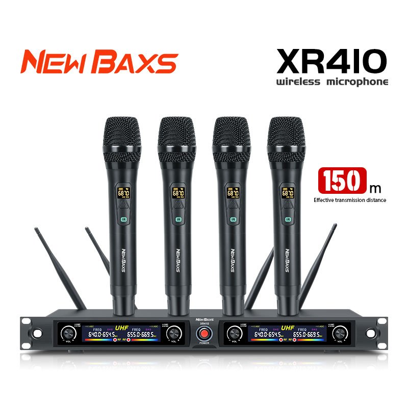 NEW BAXS XR410 ไมโครโฟนร้องเพลงไร้สายความถี่สูงพิเศษคาราโอเกะ ktv ไมโครโฟน ระยะรับเสียง 150 เมตร COD