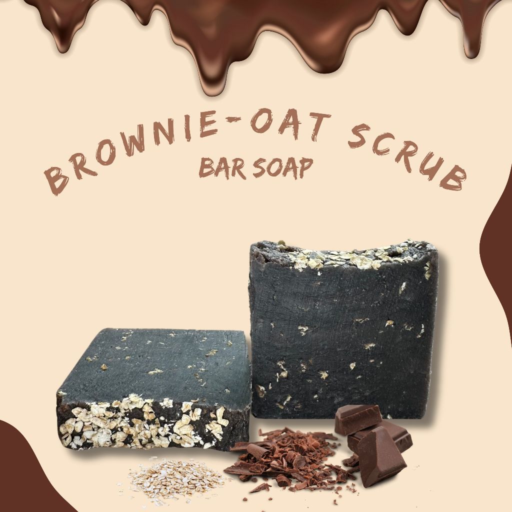 Brownie - Oat scrub bar soap สบู่บราวนี่ - สครับข้าวโอ็ต