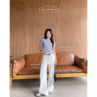 Riley.apparels - Tammy baby tee ปักอะไหล่เงิน 9104