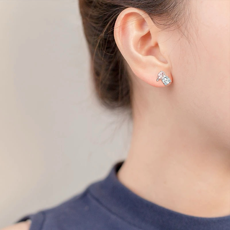 พร้อนส่ง  Swarovsk / Swarovskแฟชั่นใหม่รักเพชรสีชมพู ต่างหู หัวใจมาพร้อมกับ ราคา ถูกที่สุด ดีลบีเคเค แกลเลอรีภาพที่ 2
