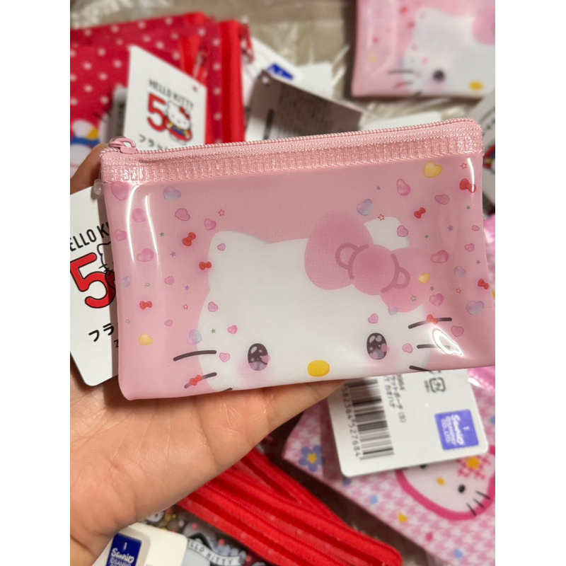 🇯🇵Sanrio Hello Kitty 50th Anniversary Flat Pouch กระเป๋า