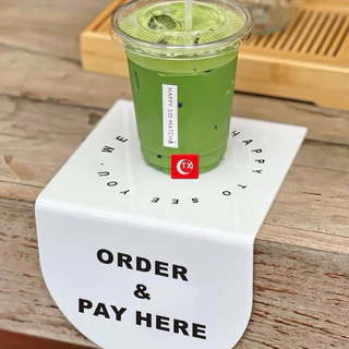 🚀สินค้าพร้อมส่งในไทย ป้ายอะคริลิค ป้ายติดเคาน์เตอร์ ป้ายติดโต๊ะ ORDER & PAY HERE / PICK UP HERE /ORDER AND PICK UP HERE