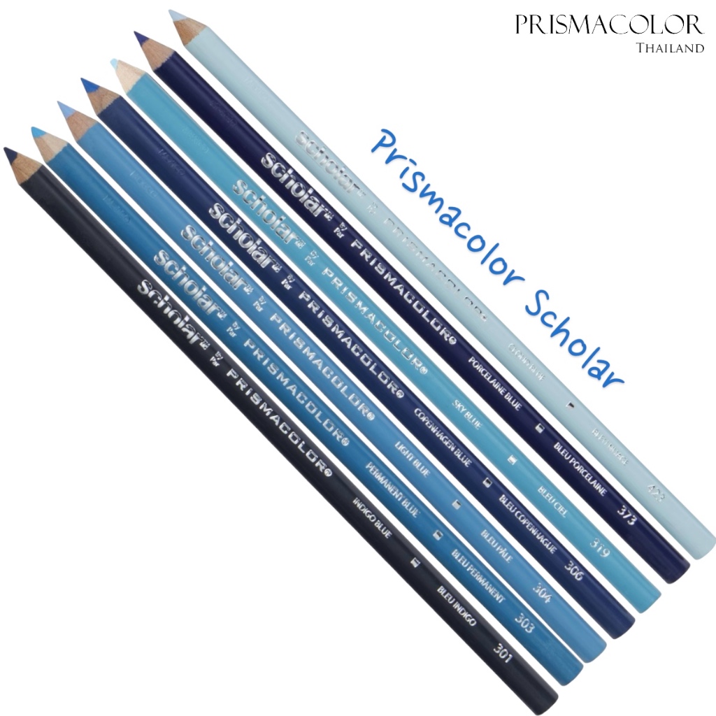 ดินสอสีไม้ กันน้ำ ระบายนุ่มลื่น Prismacolor รุ่น Scholar จำหน่ายแยกแท่ง กลุ่มสีน้ำเงิน - ฟ้า