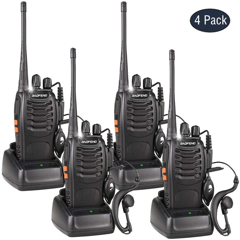 【4 PCS】BF-888S (1-10km) กำลังไฟ5W พร้อมแบตเตอรี่