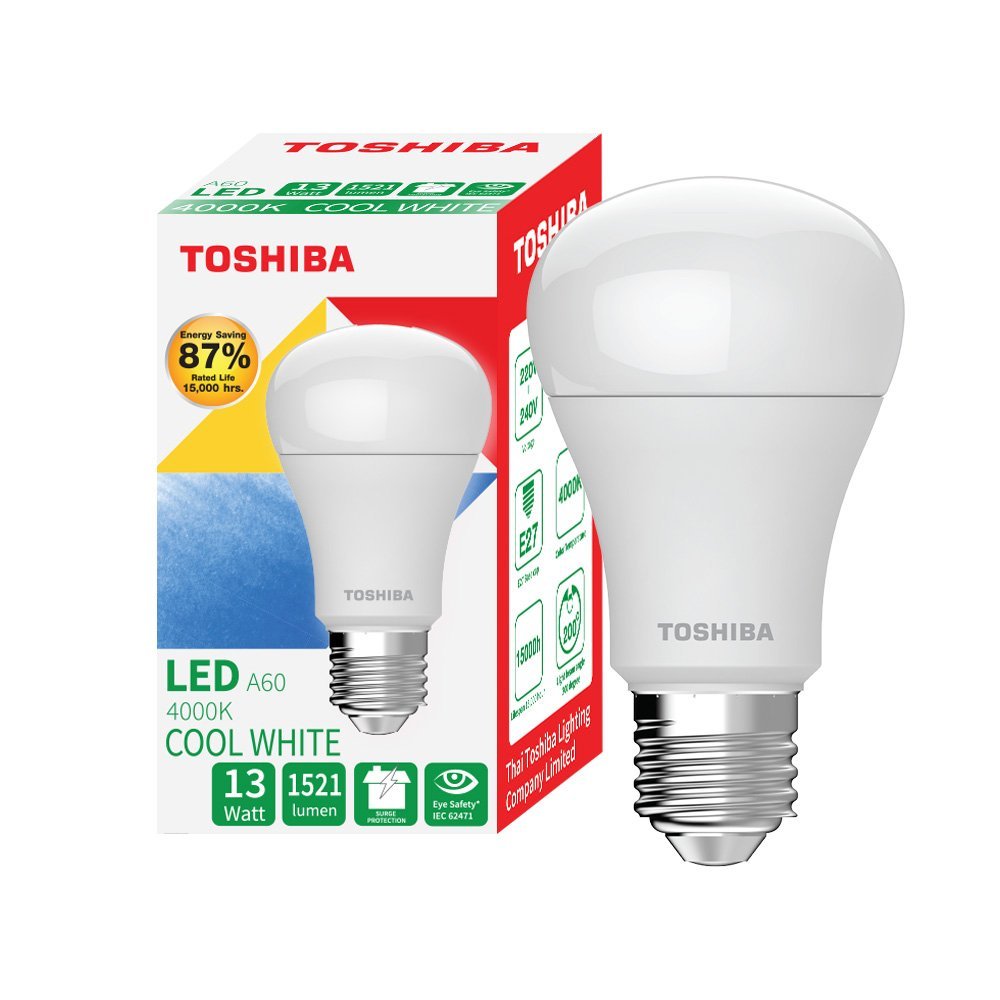 [ราคาส่ง] LED BULB TOSHIBA A60 G7 13W E27 แสงขาว ขาวนวล เหลือง