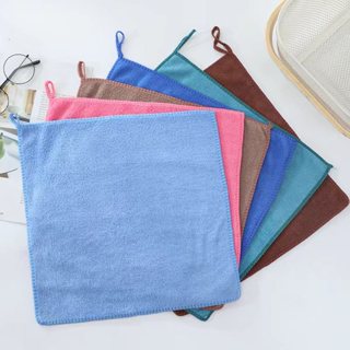 ผ้าไมโครไฟเบอร์ 1 ผืน 30*30 Cm ผ้าเช็ดโต๊ะ ผ้าเช็ดมือ สีพื้น…