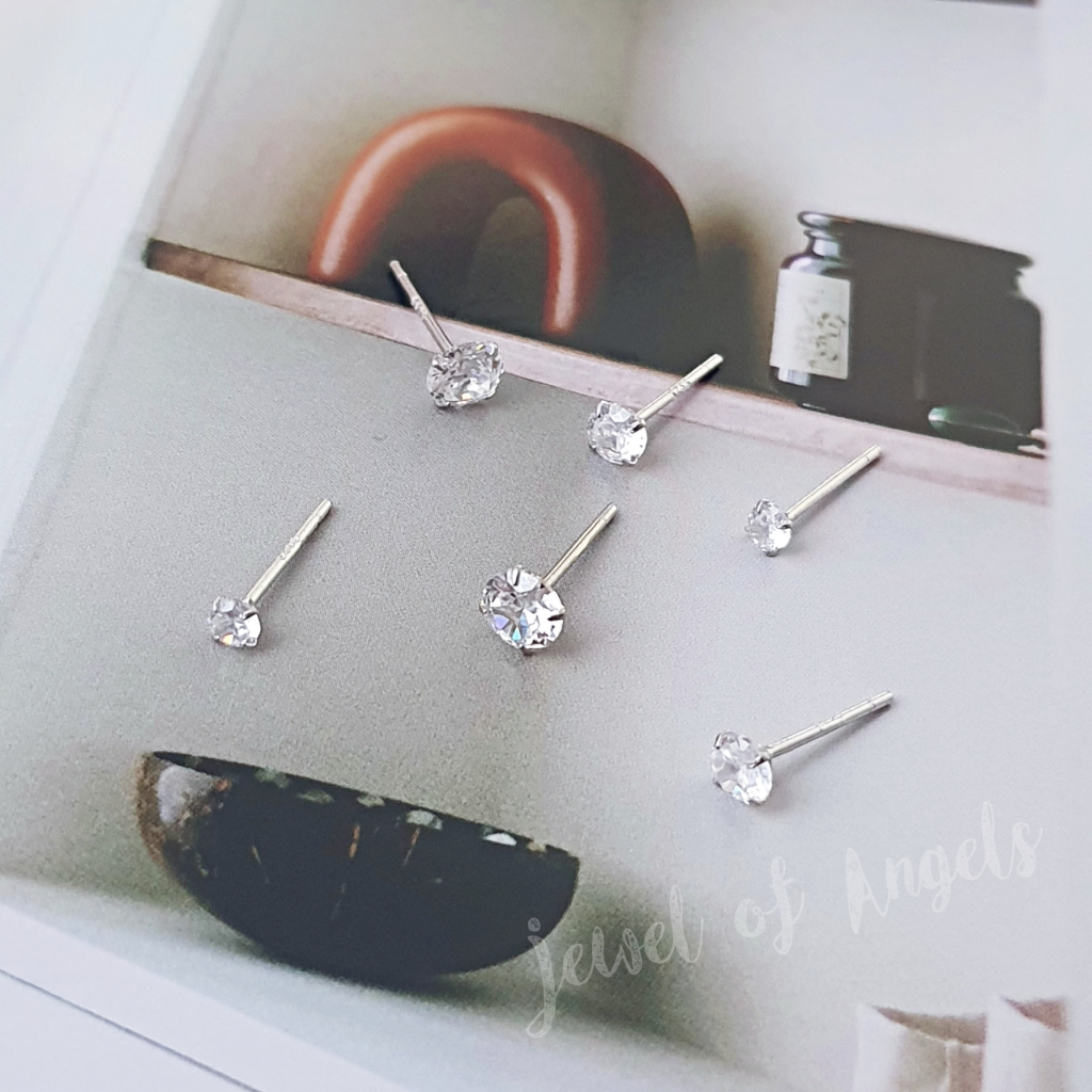 ต่างหูเงินแท้ทั้งชิ้น S925 รุ่น Sparkle ต่างหูก้านเสียบ เพชรCZกลม สีเงิน 3mm 4mm 5mm Silver925 ราคา ถูกที่สุด ดีลบีเคเค แกลเลอรีภาพที่ 5