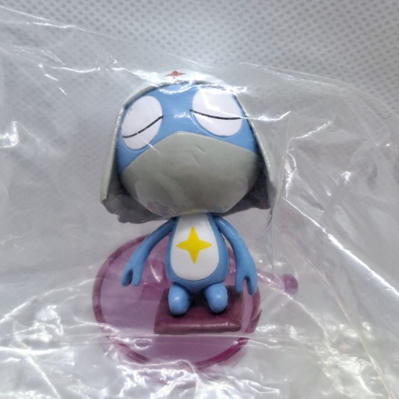 Keroro โมเดลโดโรโระนั่งชงชา ฐานใส Banpresto ในถุงซีล ไม่มีกล่อง