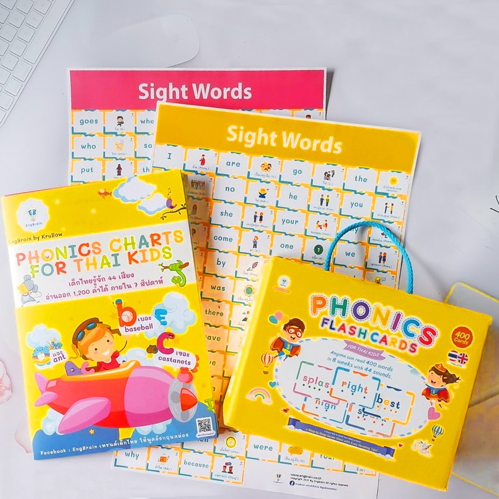 Phonics Flashcard 400 คำ บัตรคำ 400 ใบ พาอ่านออกเสียงเจ้าของภาษาแบบโฟนิกส์