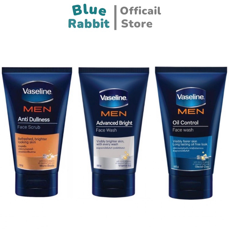 [100 กรัม] Vasline Men Face Wash โฟมล้างหน้าสำหรับผู้ชาย วาสลีน เมน ขนาด 100 กรัม มน เฟซ เคล็นเซอร์ โฟมล้างหน้าและสครับ