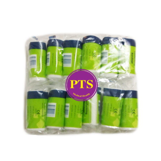 (ยกโหล 12 ม้วน) ผ้าก๊อซยืด Conforming Bandage (PTS)) 12ม้วน