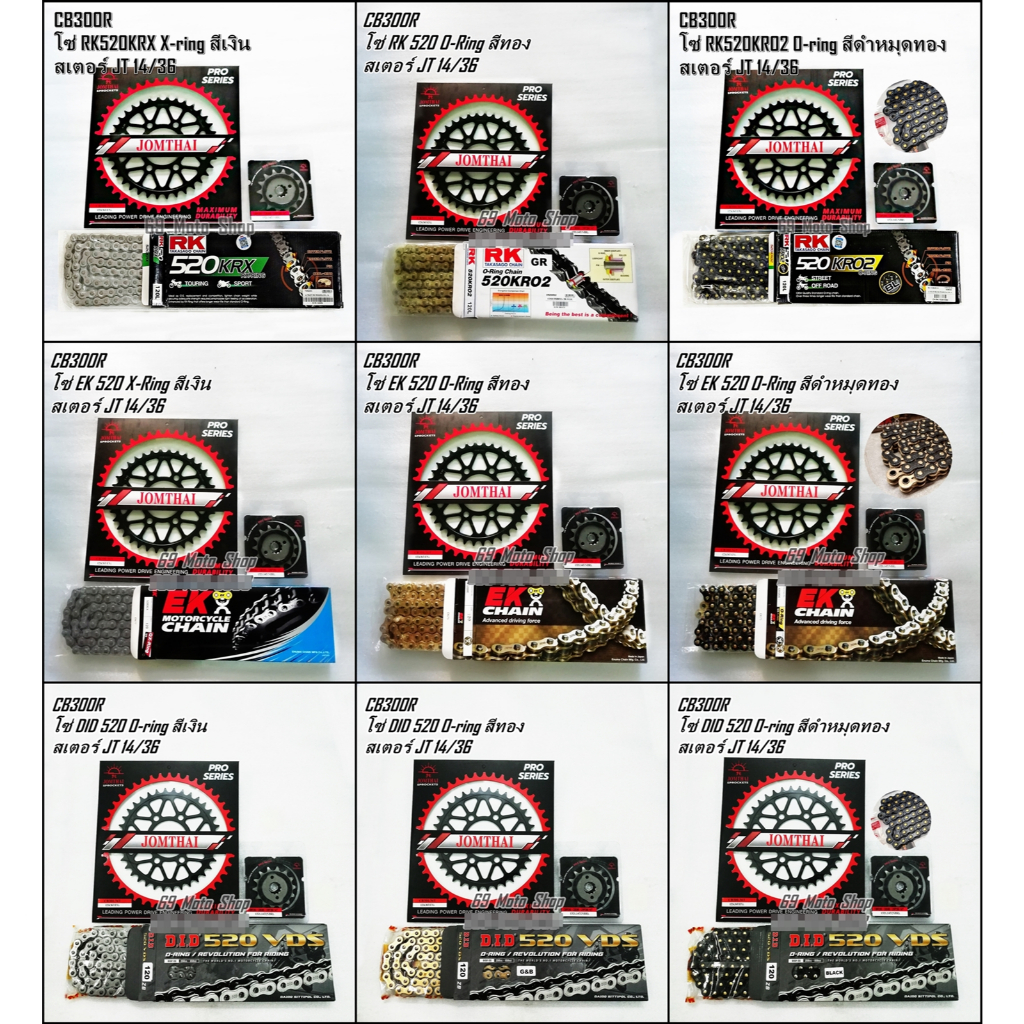 ชุดโซ่+สเตอร์ สำหรับ Honda CB300R ปี18-21