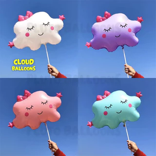 [ร้านไทย] - 🎈ลูกโป่งก้อนเมฆหน้ายิ้มใบใหญ่ 4 สี [ขาว ฟ้า ชมพู ม่วง]🎈