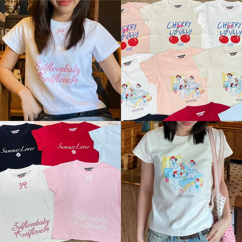 (โค้ดลด30% สั่งผ่านshopee video หน้าร้าน) เสื้อ Baby tee รุ่นใหม่ ผ้านุ่ม ทรงสวย มีไซส์