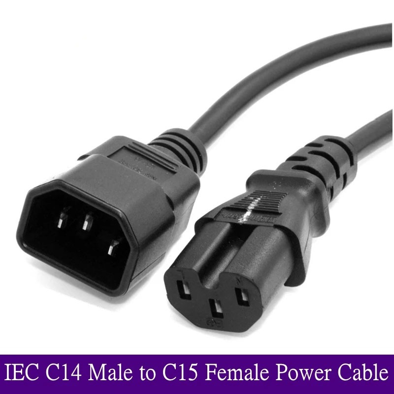 สายเอซีมอนิเตอร์ (หัวร่อง) 3x1mm /1.5mm 250V 10a IEC320 C14 to C15 AC UPS PDU