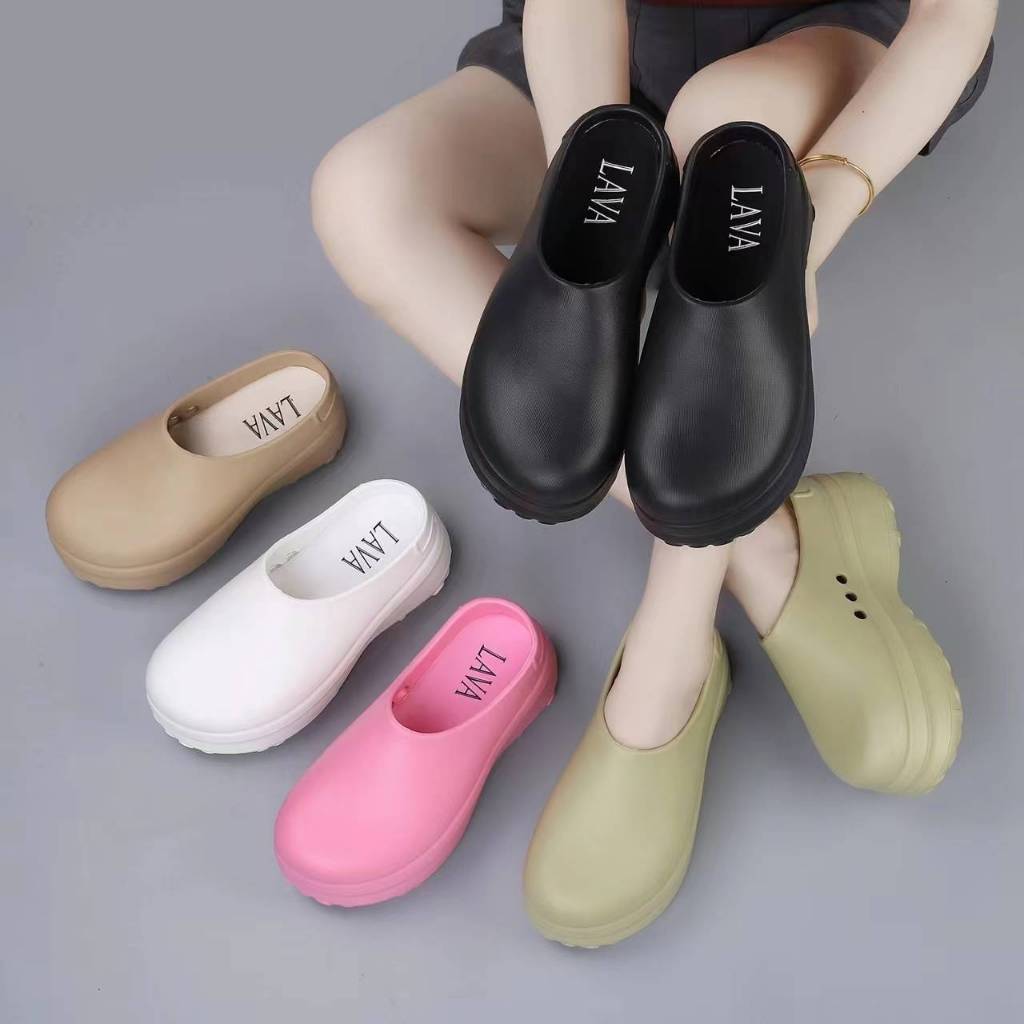 nice 2 feet u พร้อมส่งจากไทย NEW233 รองเท้าแตะหัวโตเปิดส้น พื้นสูง6cmพื้นนุ่มใส่สบาย รองเท้าแฟชั่นสำหรับผู้หญิง