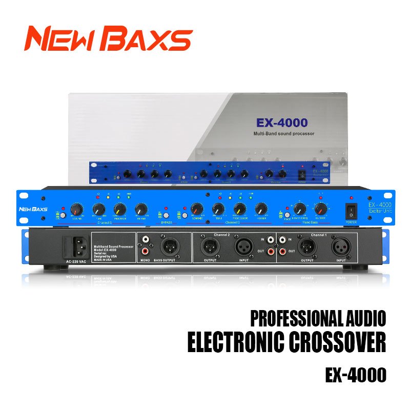 Newbaxs EX4000 Crossover 4 ทิศทางระดับมืออาชีพ เกรด 2 ช่องสเตอริโอ 4 ช่องโมโน อุปกรณ์เครื่องเสียงระด