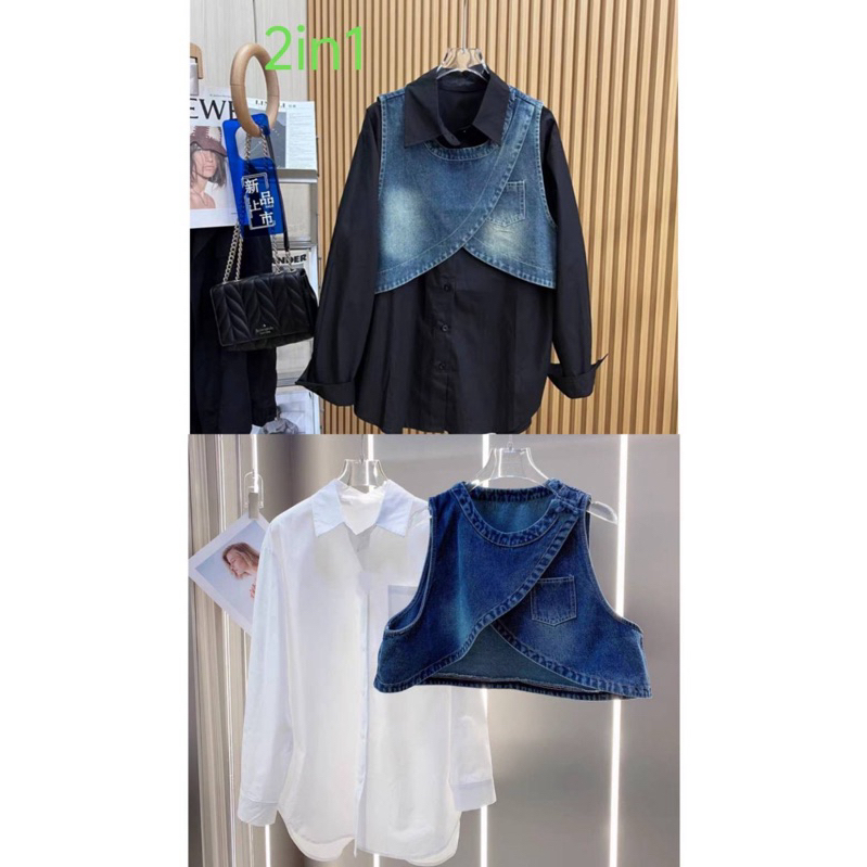 เสื้อเชิ้ต แต่งยีนส์ ตัวยีนส์ถอดได้รุ่นที่3