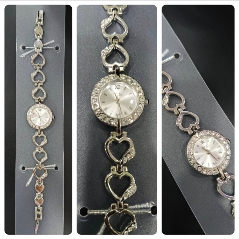 นาฬิกาแบรนด์VNCของแท้100%หน้าปัดล้อมเพชร สายเลท ดีไซน์รูปหัวใจ น้ำหนักเบาา