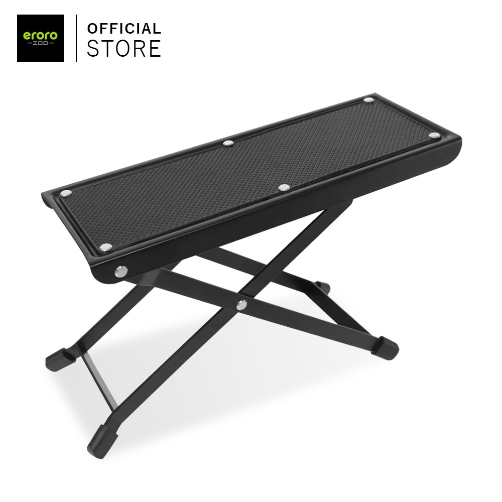 ERORO สตูวางเท้าเล่นกีตาร์ Foot stool playing guitar ปรับความสูงได้ สีดำ