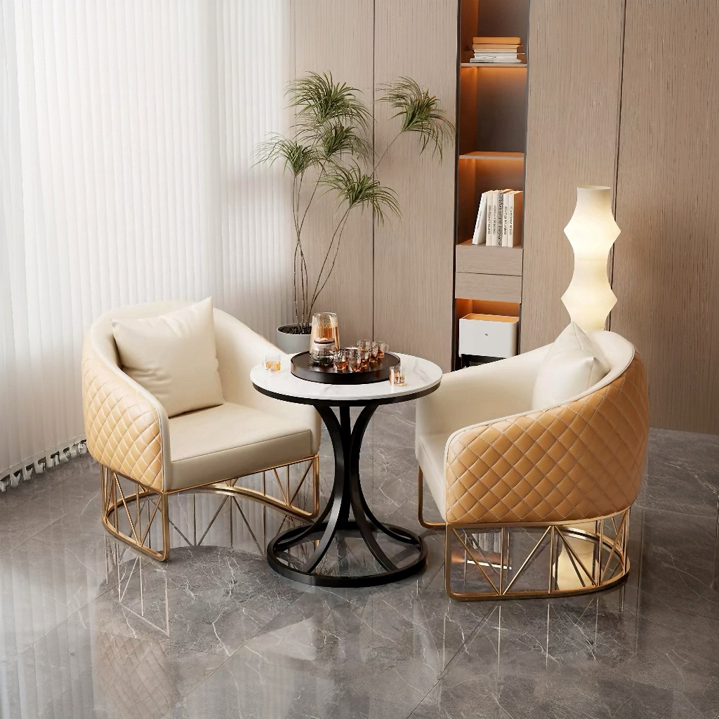 A Fish🐟โต๊ะกลมขนาดเล็ก ตั้งข้างโซฟา โต๊ะตกแต่งห้อง โครงขาเหล็ก แข็งแรง รับน้ำหนักได้ดี - รูปที่ 5