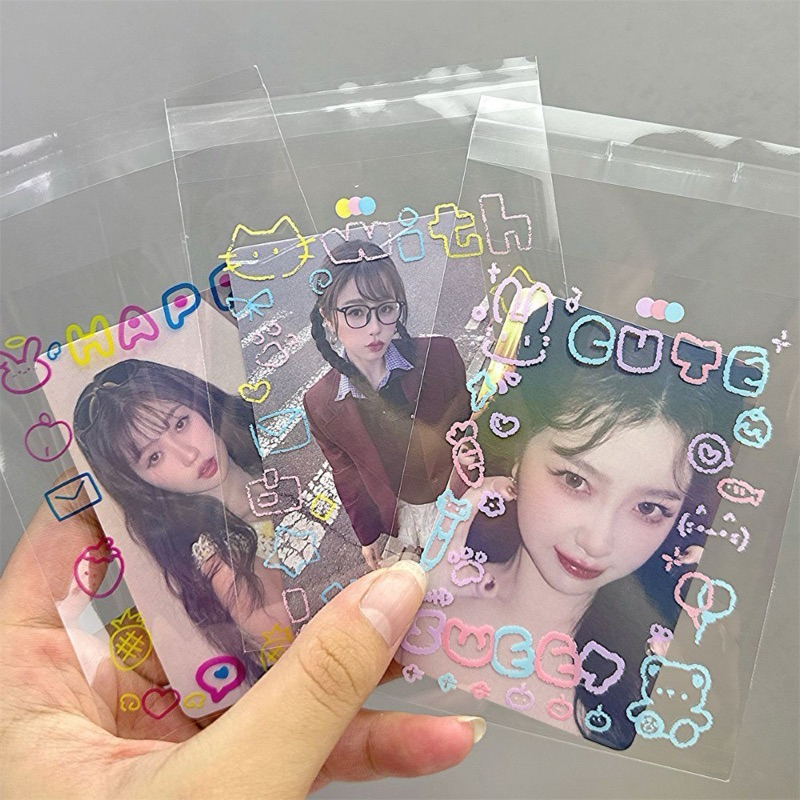 💫🍦พร้อมส่ง!ถุงใสฝากาว แพคการ์ด 100ชิ้น 50ชิ้น ลายการ์ตูนน่ารัก ซองใส