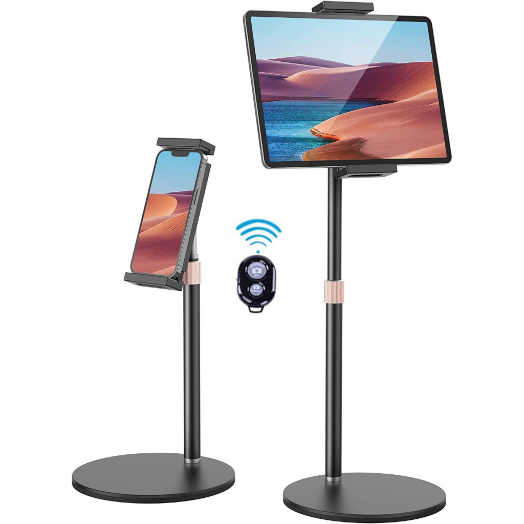 แท่นวางแท็บเล็ตโลหะอลูมิเนียมที่วางโทรศัพท์มือถือปรับความสูงได้ iPad 4.7"-12.9"