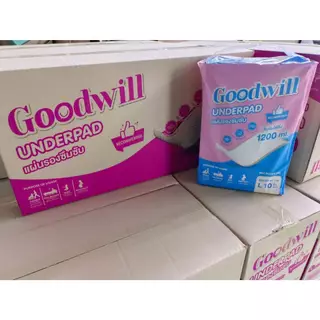 [ยกลัง] แผ่นรองซึมซับ Goodwill ซึมซับพิเศษแพค 60 ชิ้น 1200ml. ขนาด60x90 cm