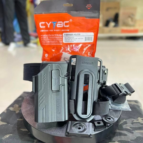 ซองพกนอกสำหรับ G17/19 ติดไฟฉาย พร้อมเพลทต่ำ Cytac ครบเซ็ท (ถนัดขวาเท่านั้น)