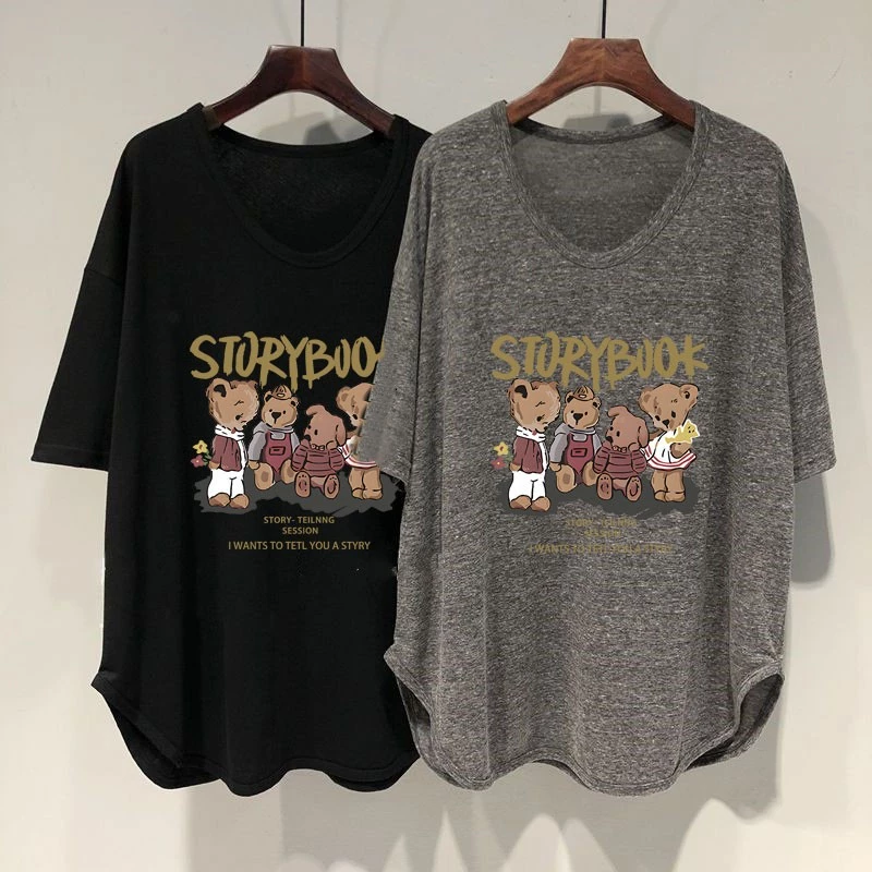 เสื้อยืดสาวอวบอ้วนไซส์ใหญ่ oversize เสื้อผ้าแฟชั่นฤดูร้อนมาใหม่ เสื้อโอเวอร์ไซส์สไตล์ผู้หญิง ลําลองทรงหลวมสไตล์เกาหลี thumbnail 5
