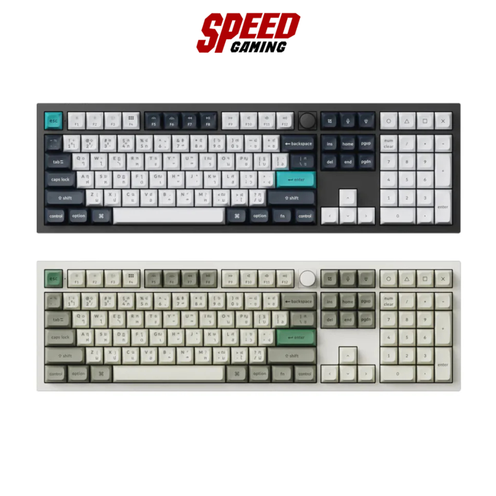 KEYCHRON Q6 MAX (Carbon black/Shell White)(RED/BROWN SWITCH) KEYBOARD(คีย์บอร์ด) | By Speed Gaming