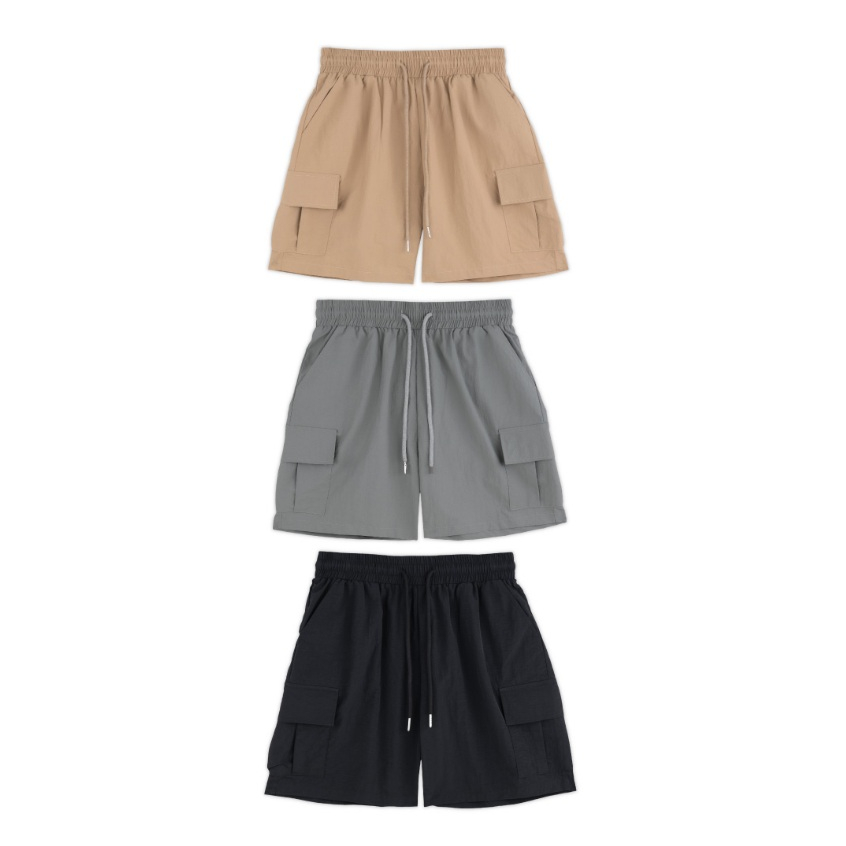 URTHE - กางเกงขาสั้น คาร์โก้ เอวยืด รุ่น CARGO SHORTS