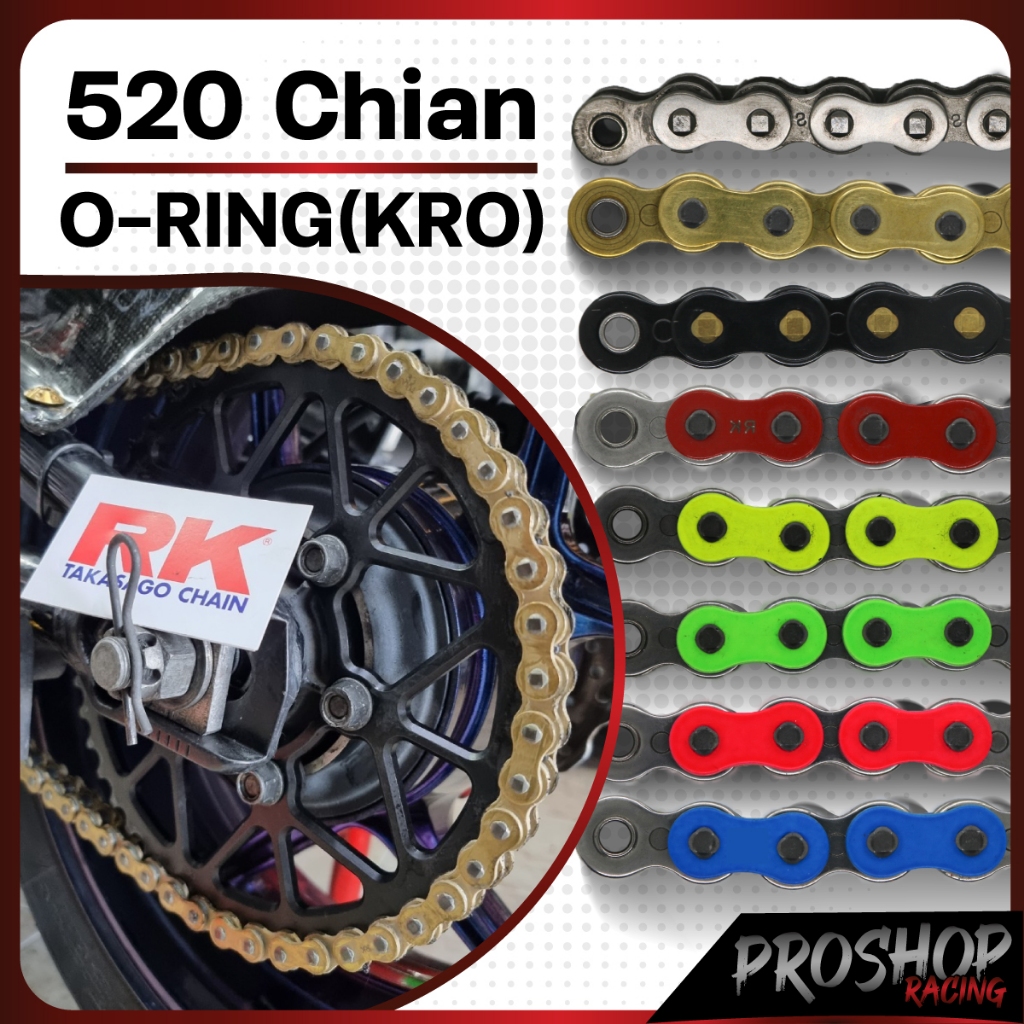โซ่ RK 520 ยาว 120 ข้อ O-Ring มี 5 สี KRO