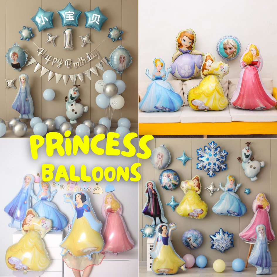 [ร้านไทย] - 👸 ลูกโป่งฟอยล์เจ้าหญิง ลูกโป่งตัวการ์ตูนเจ้าหญิง ขนาดใหญ่ [8 ตัวเลือก] 👸