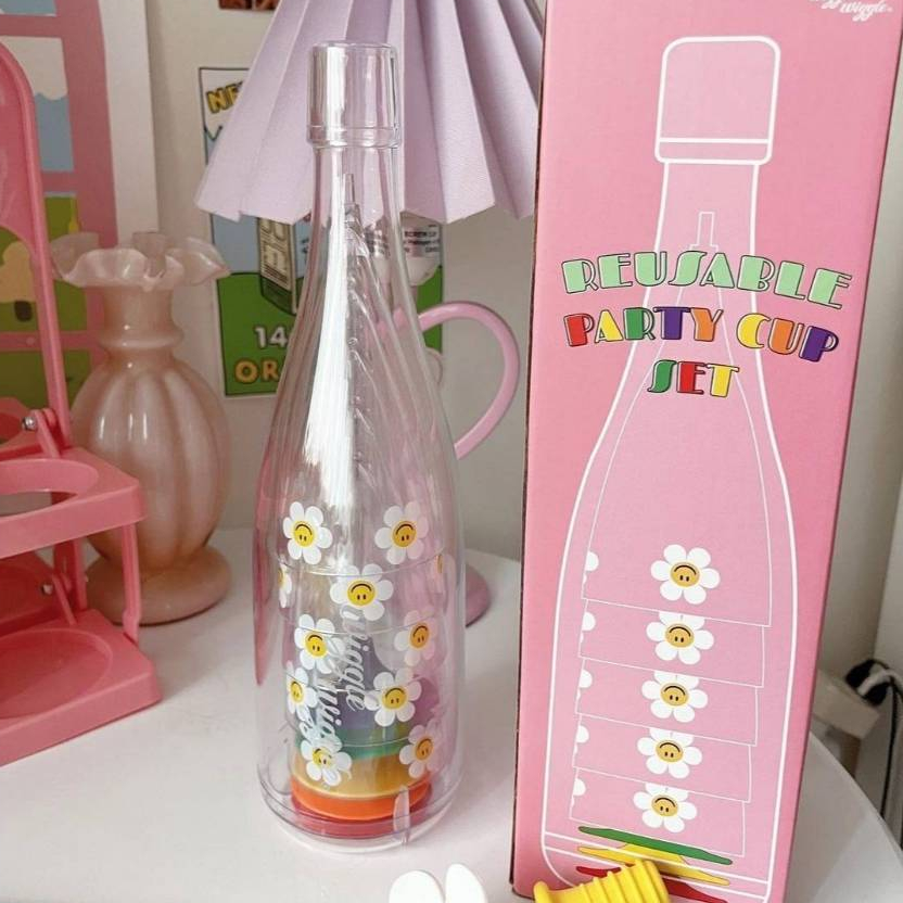 ( พร้อมส่ง ) Wiggle Wiggle Reusable Party Cup Set แก้วแบบเซทพร้อมที่เก็บ มี 2 แบบ