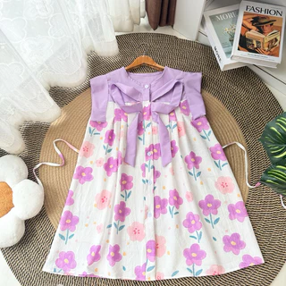 Dress( แขนล้ำ )กระดุมโบว์ใหญ่ แต่งสีพื้น ( non - 03)