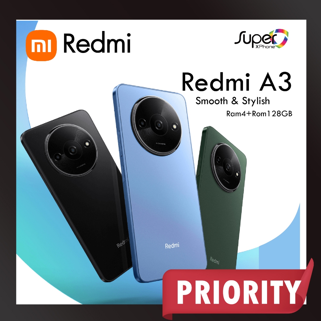 Redmi A3(Ram4+Rom128GB)อัตรารีเฟรช 90Hz l HD+(By Shopee  SuperTphone1234)