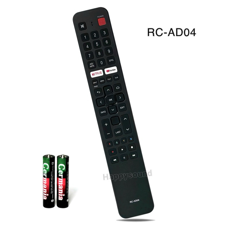 รีโมททีวี Smart TV HD ยี่ห้อ Aco natic รุ่น RC-AD04 V1 (ไม่มีคำสั่งเสียง)