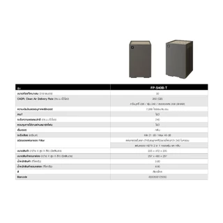 SHARP เครื่องฟอกอากาศ รุ่น FP-S40B-T ,FP-S40B-W พลาสม่าคลัสเตอร์ ขนาด 30 ตร.ม