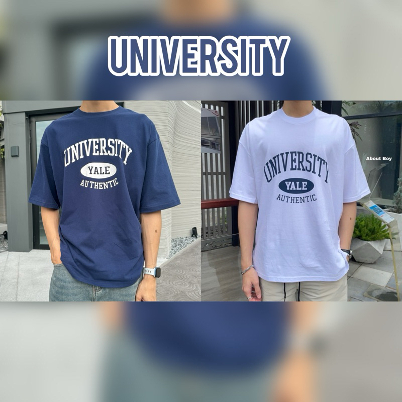 About Boy เสื้อ oversize สกรีน สไตล์เกาหลี UNIVERSITY