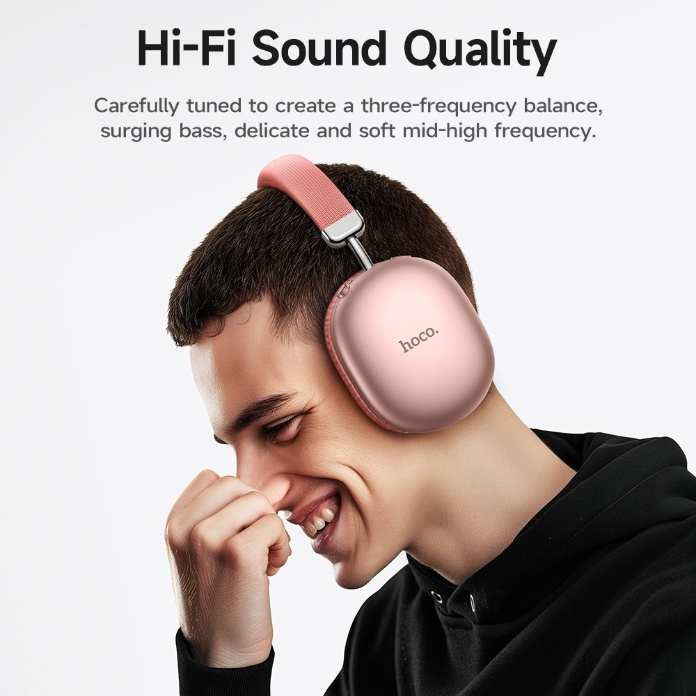 HOCO W35 Max หูฟังบลูทูธแบบครอบหู BT 5.3 Wireless Headphones มีไมโครโฟน ใช้งานได้นานยิ่ืงขึ้น  รองรับ Aux 3.5mm./TF card