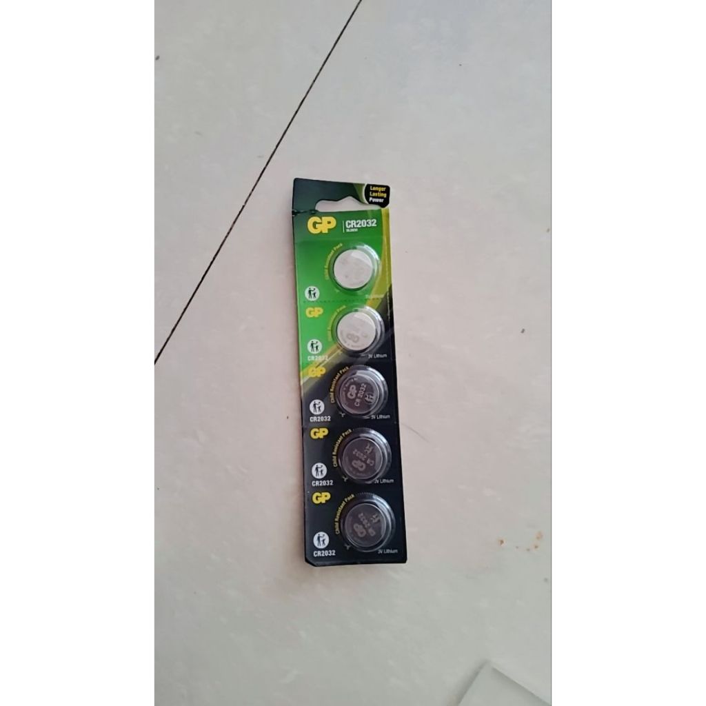ส่งจากไทย Batteries 3V. ถ่านไบออส CR 2032 ยี่ห้อ GP 1แผง 5ก้อน ถ่านเมนบอร์ด รีโมทรถยนต์ นาฬิกา CR2032 เครื่องชั่ง