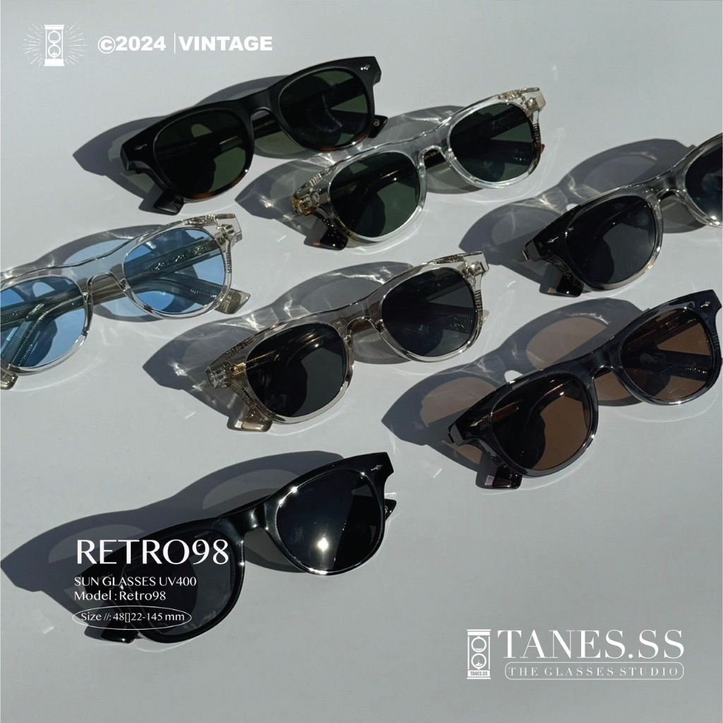 RETRO9821 New Collection! Sunglasses UV400 ดีไซน์สุดวินเทจ! เลนส์สำหรับกันแดดประเทศไทย หน้าเลนส์เล็กสุดวินเทจ