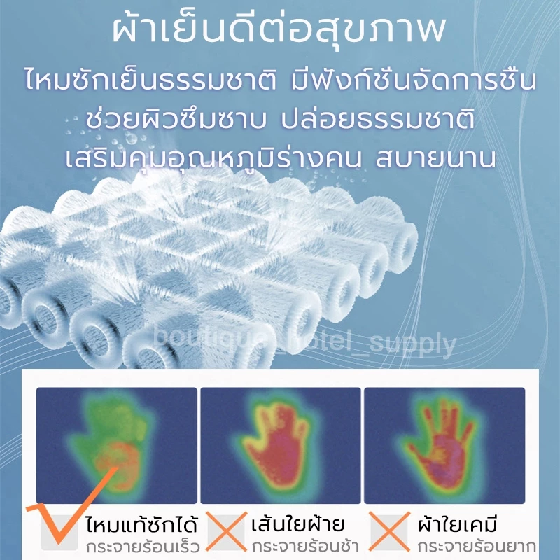 ส่งเร็ว ชุดนวมผ้าแพร ชุดเครื่องนอน (ปลอกหมอน*2+ผ้าปู*1+ผ้านวม*1) รุ่นผ้าแพร ผ้านุ่มลื่นเย็น ขนาด 6ฟุต 7ฟุต ครบชุด 4ชิ้น thumbnail 7