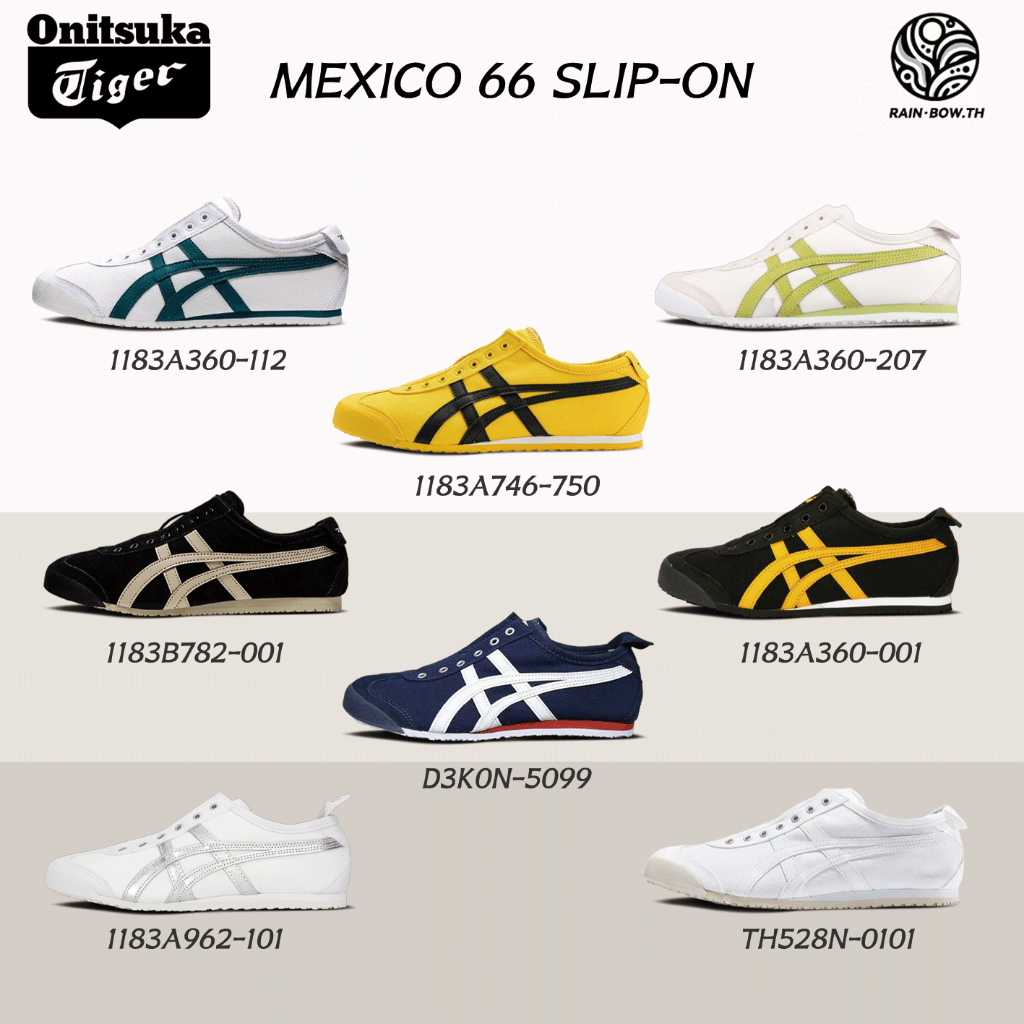 ของแท้100% Onitsuka tiger MEXICO 66 Slip-on รองเท้าลำลองพื้นนิ่ม สำหรับทั้งชายและหญิง