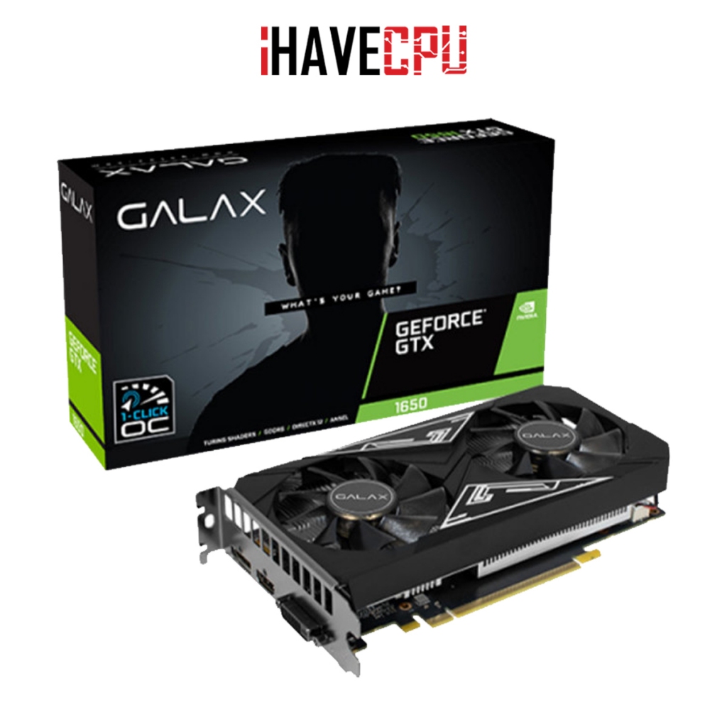 iHAVECPU VGA(การ์ดจอ) GALAX GEFORCE GTX 1650 EX (1 CLICK OC PLUS) - 4GB GDDR6 (65SQL8DS93E1)