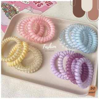 พร้อมส่ง⚡ มีเก็บเงินปลายทาง💸 ยางรัดผมแบบเกลียว 1.Set ได้ 4 เส้น สไตล์เกาหลีมี 5 สีให้เลือก (ราคาต่อ 1 Set) : Do hight