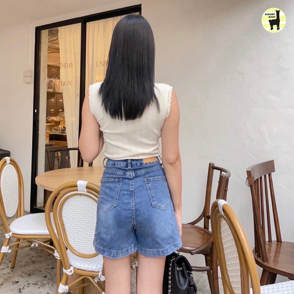 Babarry - กางเกงขาสั้น ทรงคาร์โก้ ผ้ายีนส์ยืด (S-3XL) งานนำเข้า เกรด Premium เกาหลีเกาใจ - รูปที่ 2