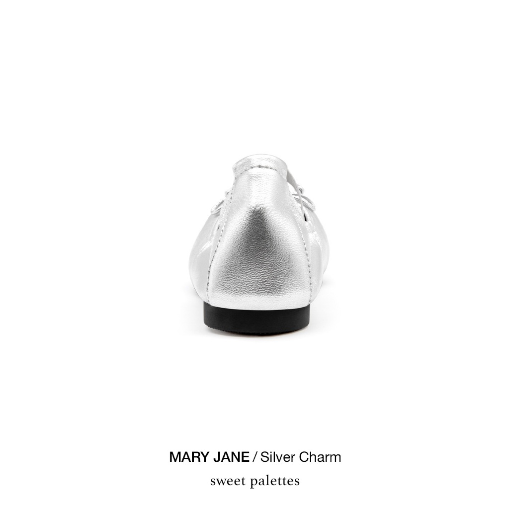 Sweet Palettes รองเท้าหนังแกะ Mary Jane Silver Charm